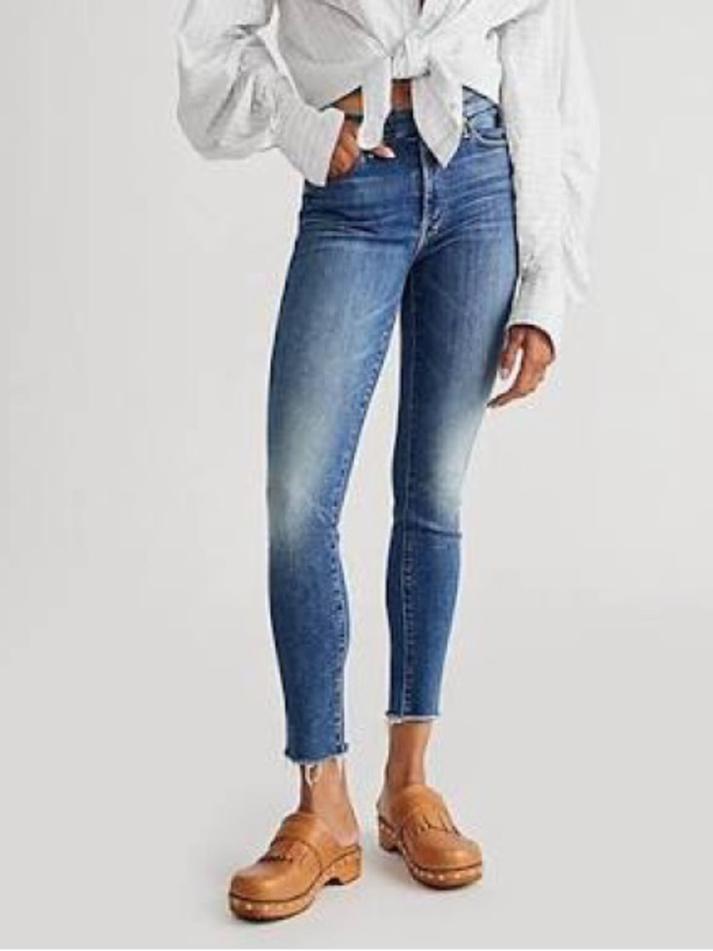 MOTHER Superior The Looker Ankle Step Fray High-Rise Jeans Size 26